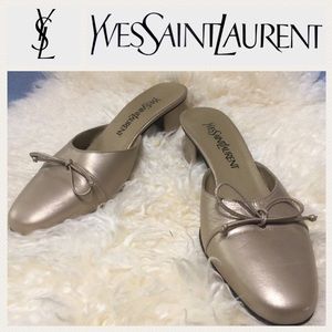 YSL❤️ Yves Saint Laurent champagne mule